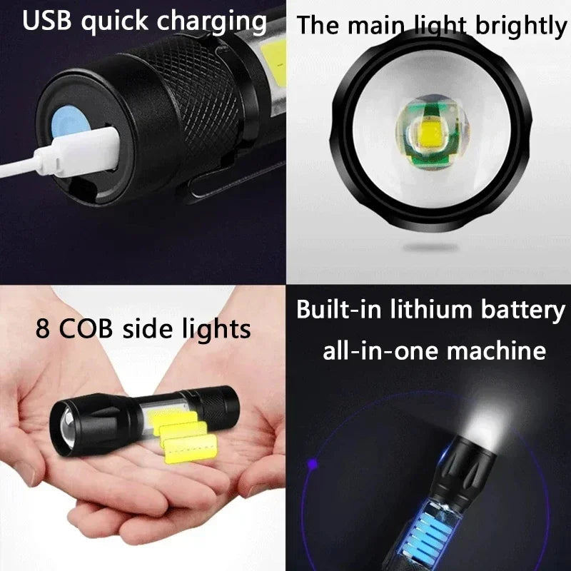 Compact Tactical Flashlight with Rechargeable Battery – Durable LED Light for Camping and Hiking 2