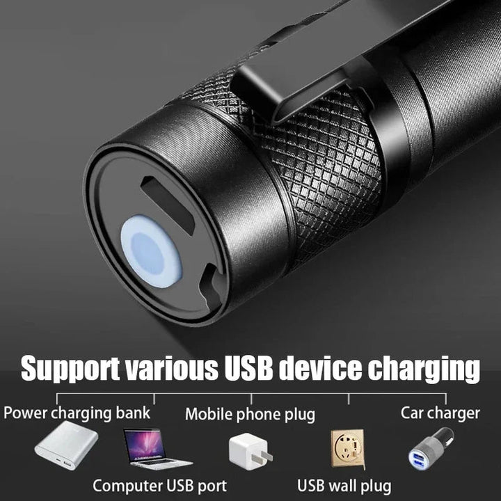 Compact Tactical Flashlight with Rechargeable Battery – Durable LED Light for Camping and Hiking 4