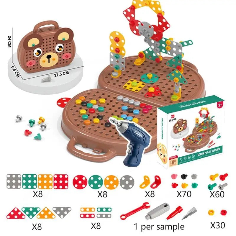 Construction Toy Set with Electric Drill Case 1