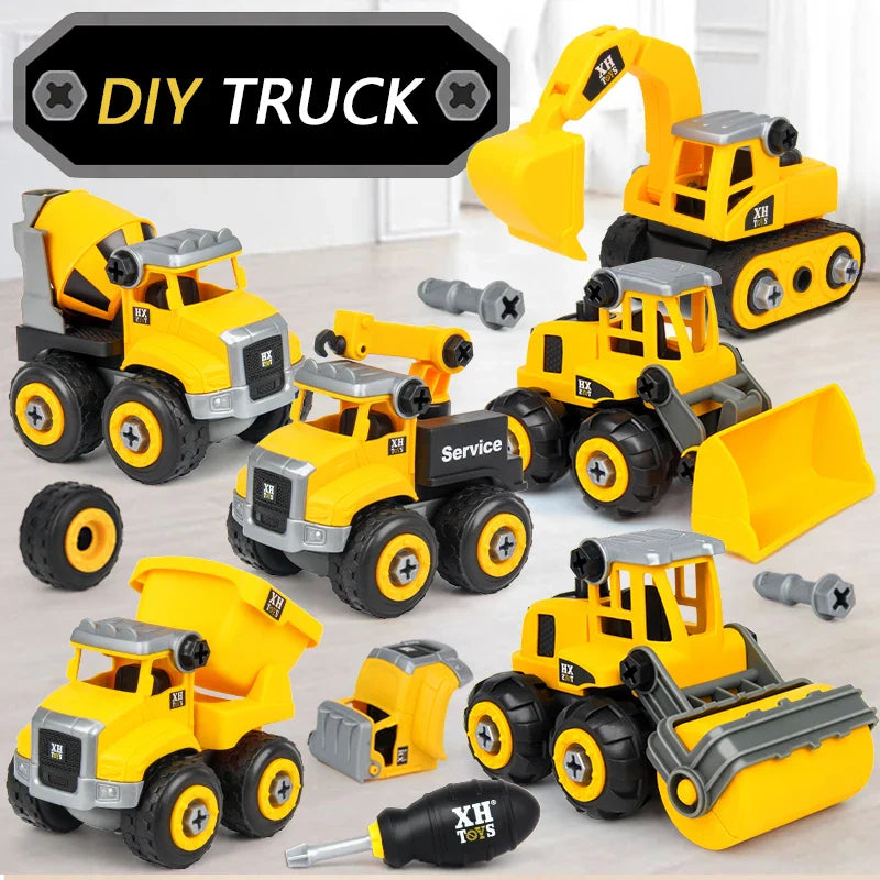 Construction trucks - technology and imagination with construction vehicles - DIY construction vehicle 1