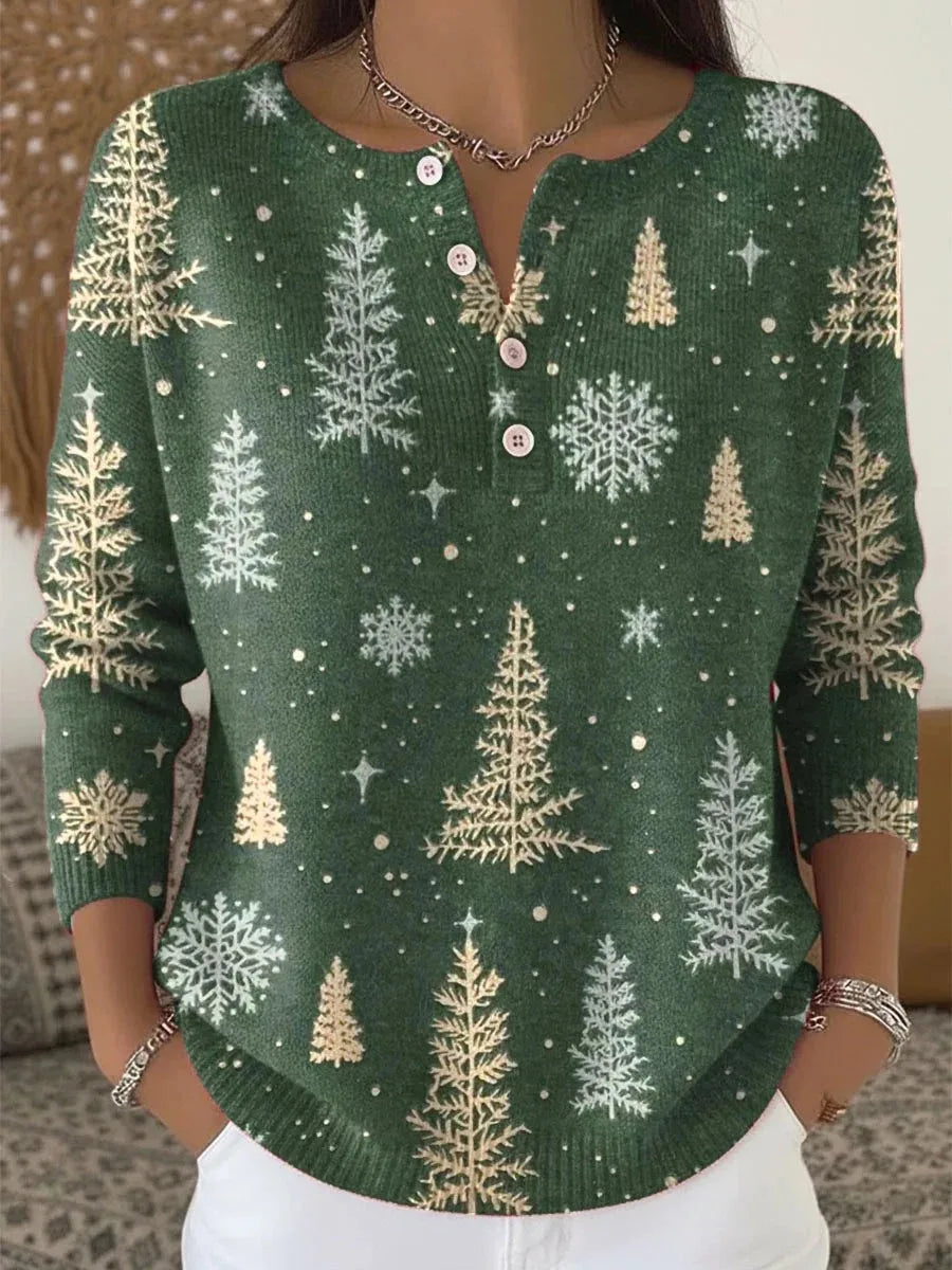 Cozy Collection | Women's Sweater with Festive Print – Flattering Fit for Holiday Cheer 1