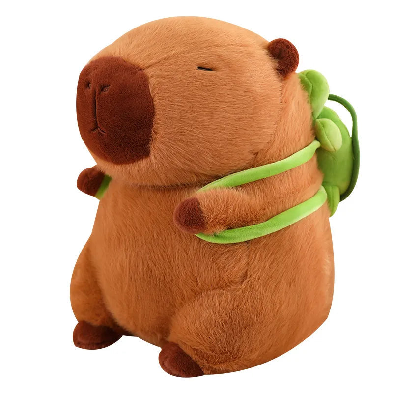 Cuddly Capybara with Turtle Backpack - TurtleBuddy 0