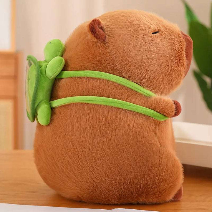 Cuddly Capybara with Turtle Backpack - TurtleBuddy 3