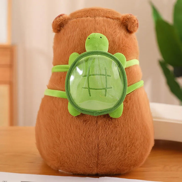 Cuddly Capybara with Turtle Backpack - TurtleBuddy 4