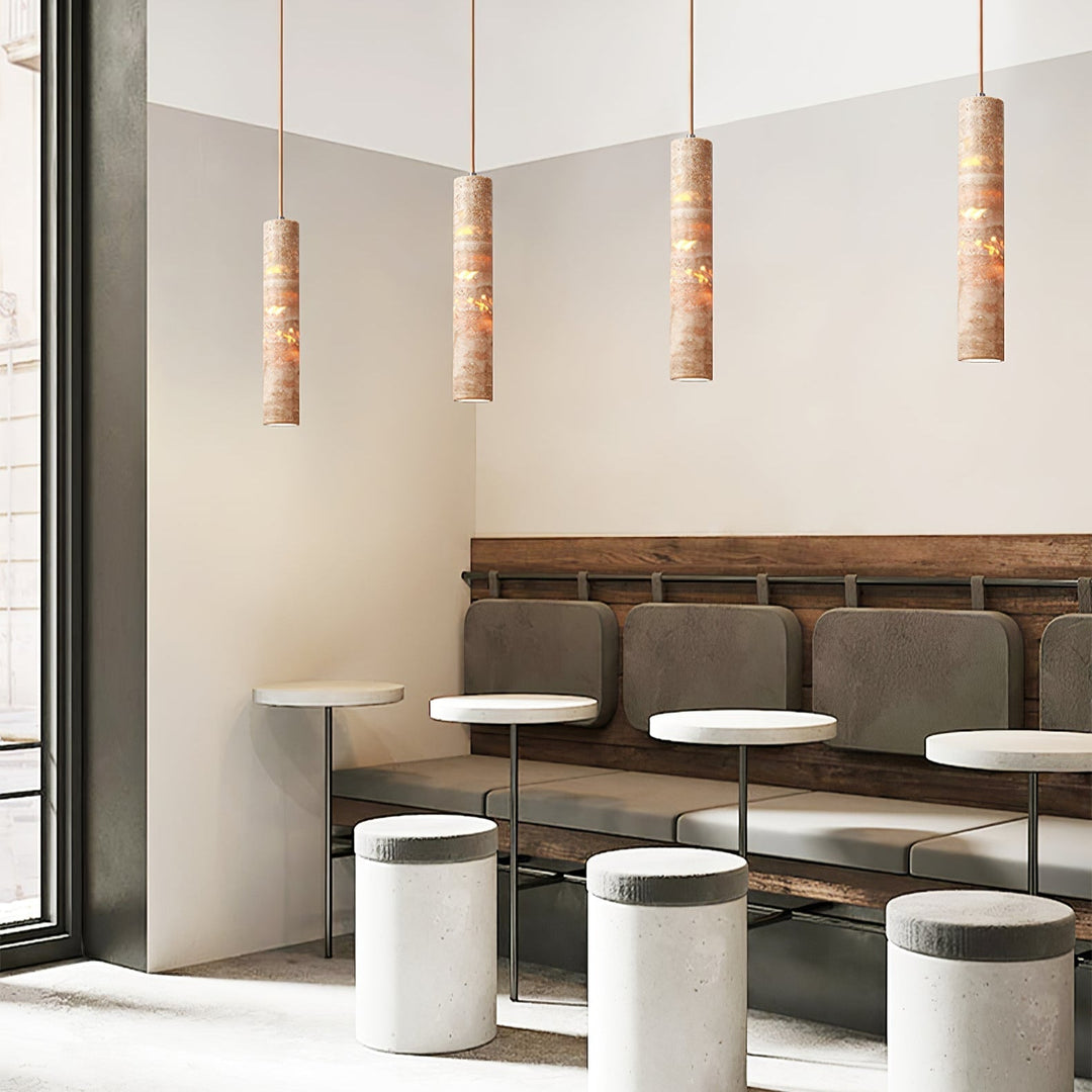 Cylinder Shape Natural Stone Pendant Lamp 8