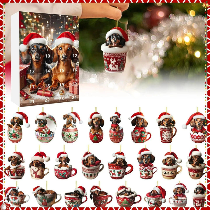 DachshundCharm | Playful Acrylic Dog Advent Calendar for Holiday Countdown 1