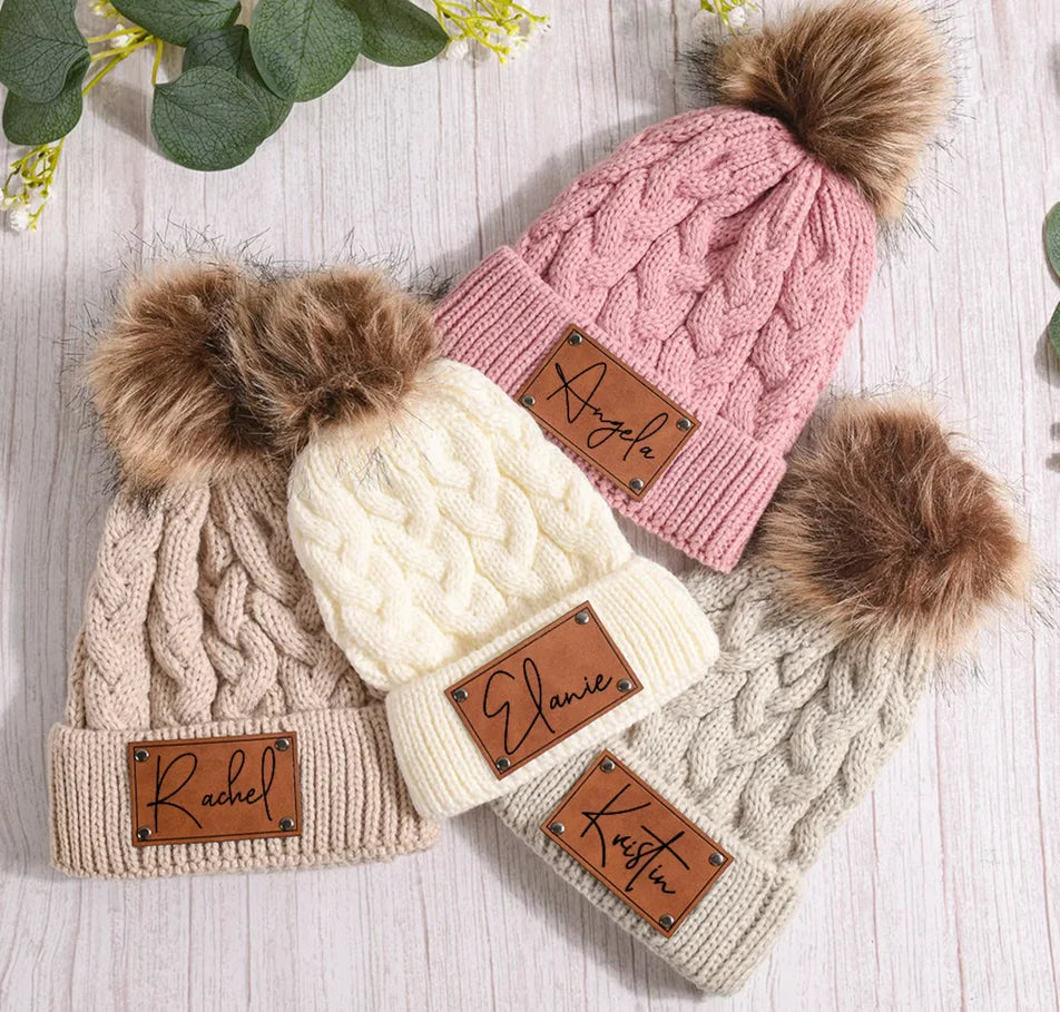 Dames Muts Met Pompon Gebreid Acryl Casual Wintermode 1