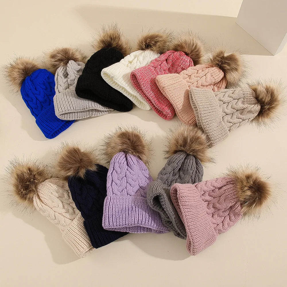 Dames Muts Met Pompon Gebreid Acryl Casual Wintermode 3