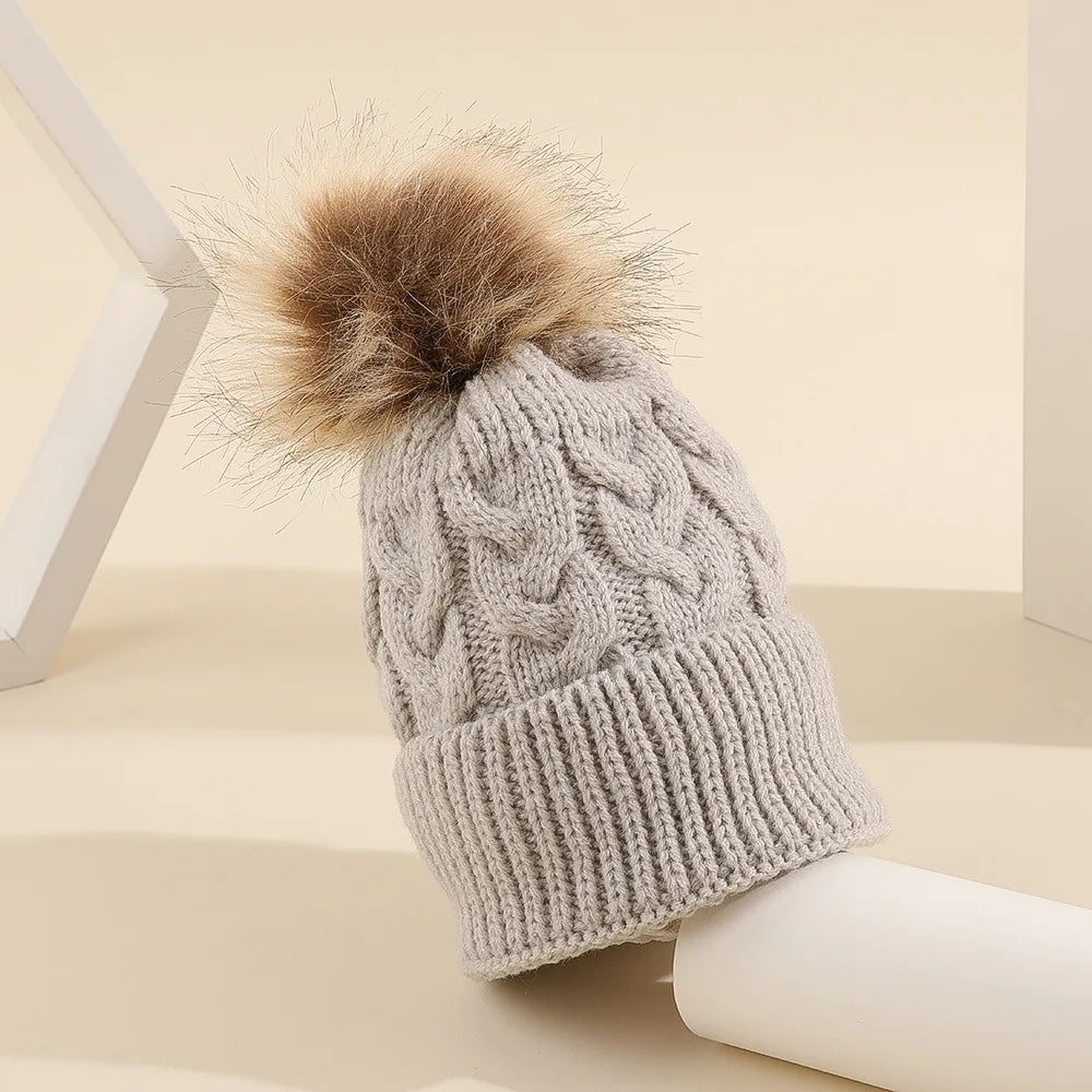 Dames Muts Met Pompon Gebreid Acryl Casual Wintermode 9