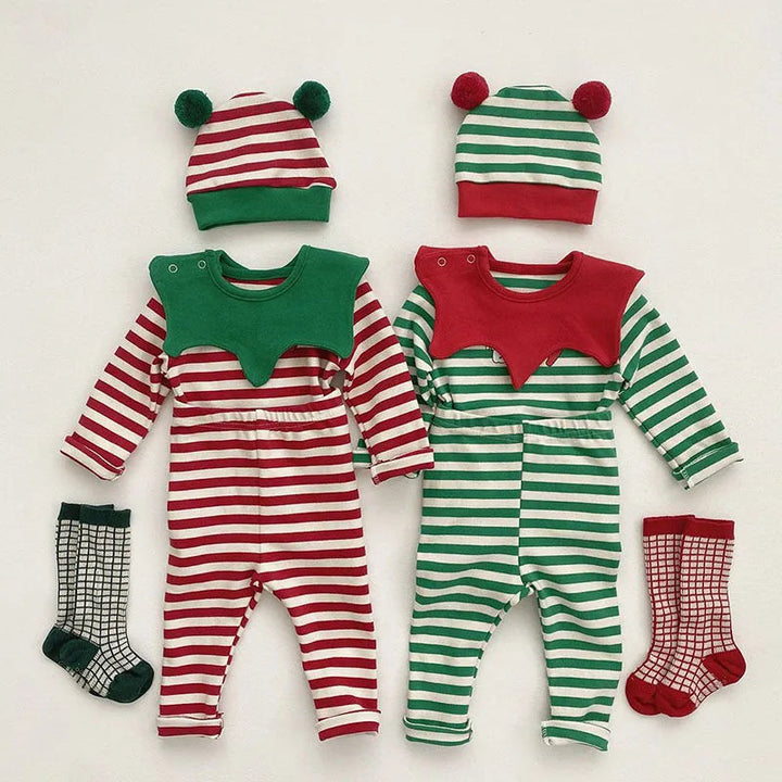 Dames Pyjama Kerst Warm Katoen Ruime Pasvorm Feestelijk Rood 1