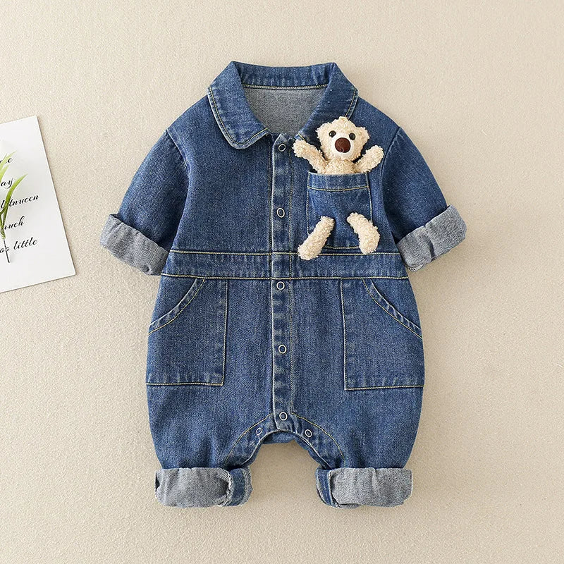 Dames Spijker Jumpsuit Comfortabele Pasvorm 100% Katoen Blauw 0