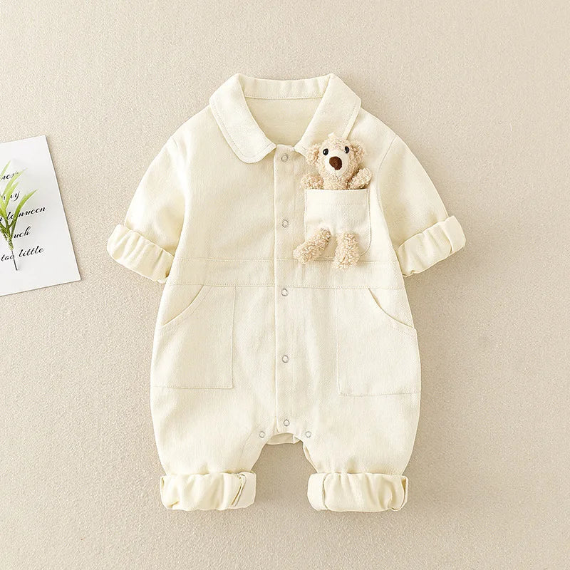 Dames Spijker Jumpsuit Comfortabele Pasvorm 100% Katoen Blauw 4