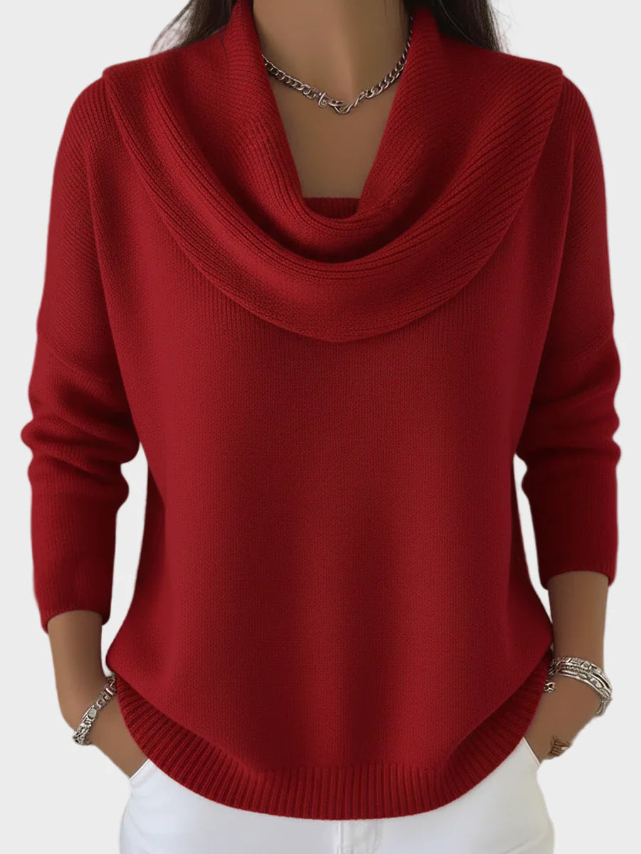 Danira | Casual Sweater with Draped Neckline – Effortless Style for Every Occasion 0