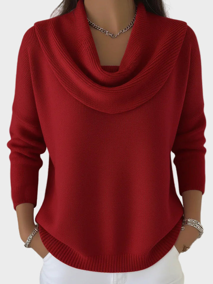 Danira | Casual Sweater with Draped Neckline – Effortless Style for Every Occasion 0