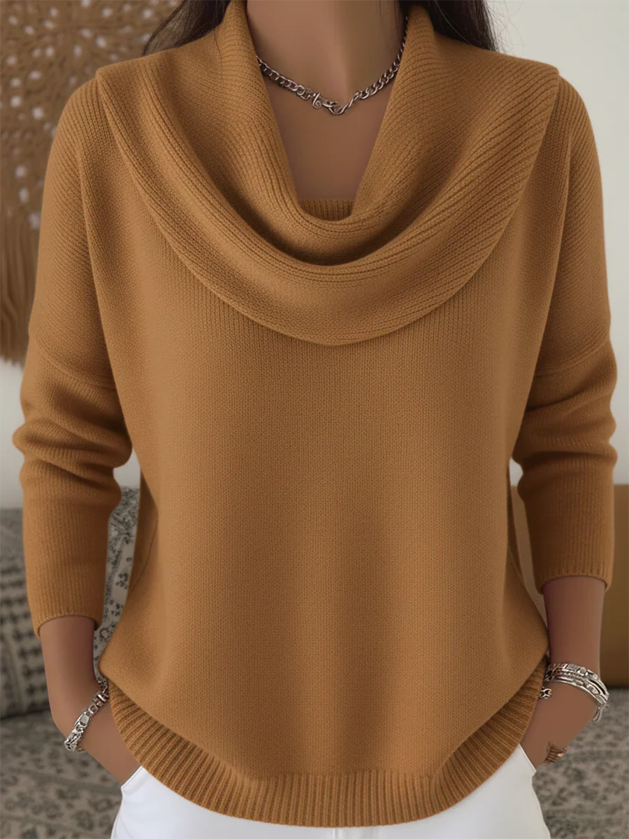 Danira | Casual Sweater with Draped Neckline – Effortless Style for Every Occasion 1