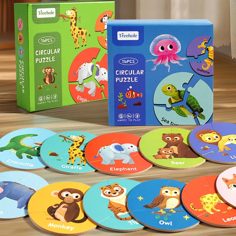 Dierenpuzzel voor Kinderen – 3-delige Houten Puzzel voor Creativiteit en Logisch Denken – Veilig en Duurzaam, 15x15x4,5 cm 1