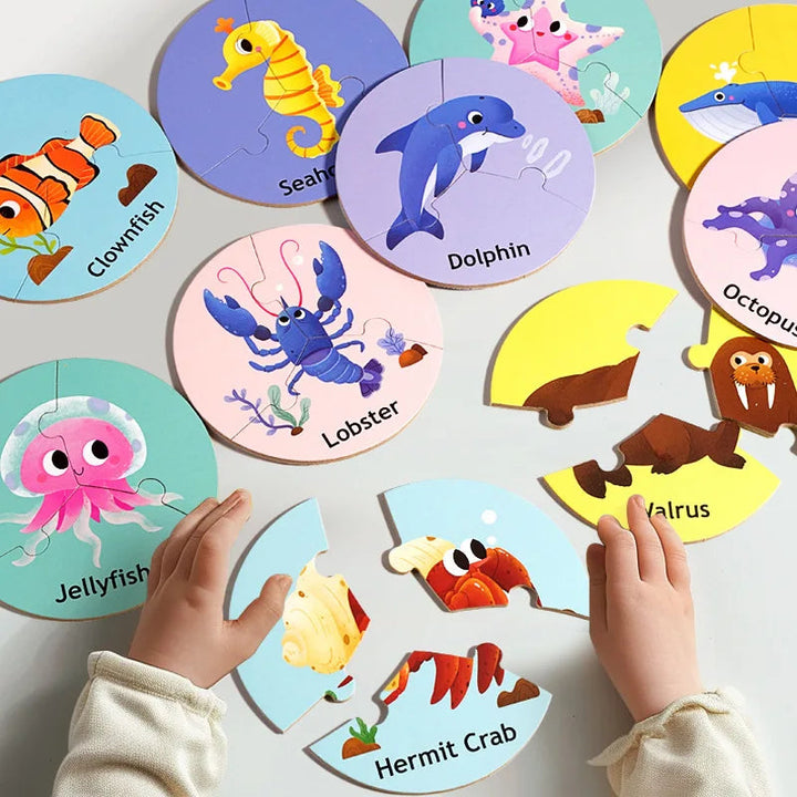 Dierenpuzzel voor Kinderen – 3-delige Houten Puzzel voor Creativiteit en Logisch Denken – Veilig en Duurzaam, 15x15x4,5 cm 2