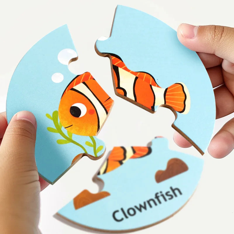 Dierenpuzzel voor Kinderen – 3-delige Houten Puzzel voor Creativiteit en Logisch Denken – Veilig en Duurzaam, 15x15x4,5 cm 3