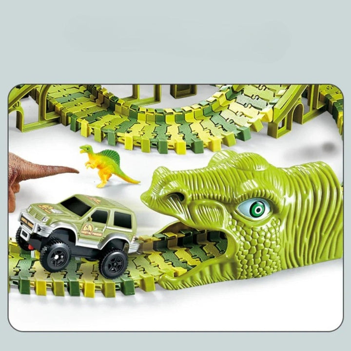 DinoRail - Dinosaur train track playset with clickable track blocks and prehistoric adventure design 3