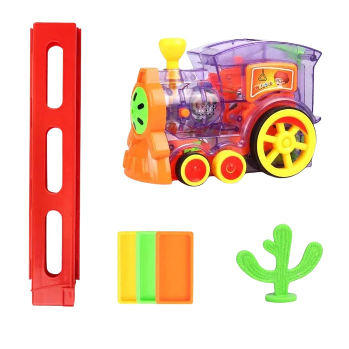 DominoRide – Automatic domino train with lights and easy track setup 1