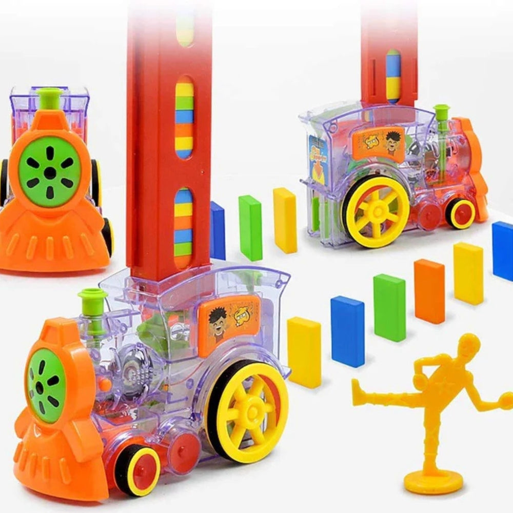 DominoRide – Automatic domino train with lights and easy track setup 3