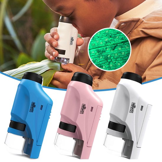 Draagbare Microscoop voor Kinderen 60x-120x LED Verlichting Compact en Kindvriendelijk 0