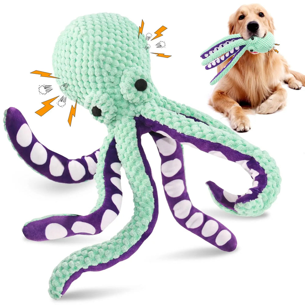 Durable Octopus Squeaky Dog Toy – Bite-Resistant Plush Toy for Interactive Play 1