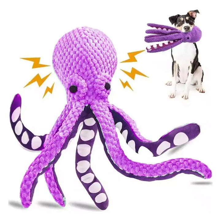 Durable Octopus Squeaky Dog Toy – Bite-Resistant Plush Toy for Interactive Play 2