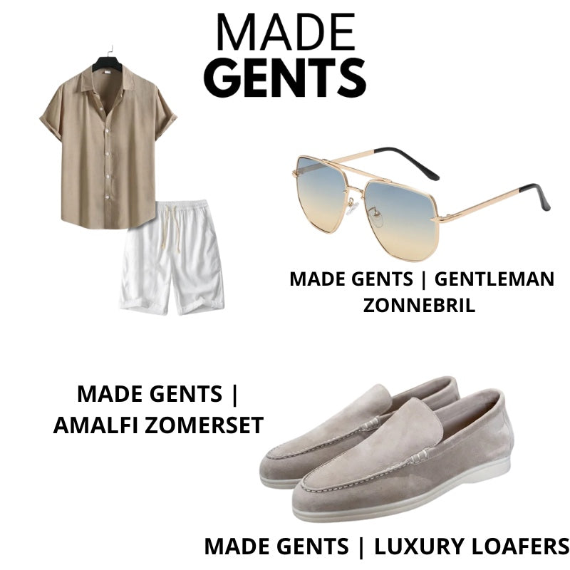 Made Gents | Stijlvol Zomeroutfit-Set Beige | 50% Korting!