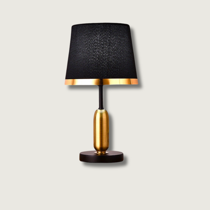 EclipseGlow – Sleek Bedside Lamp in Gold and Matte Black 1