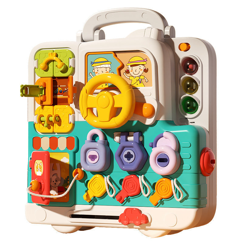 Educatief Activiteitenbord Kinderen Hout Fijne Motoriek Interactief 30x25 cm 0