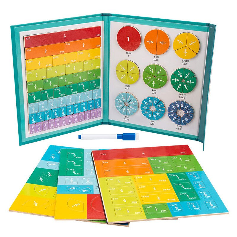 Educatief Breuken Boek Voor Kinderen 3+ Jaar Met Magneten BPA-vrij Veilig Materiaal 0