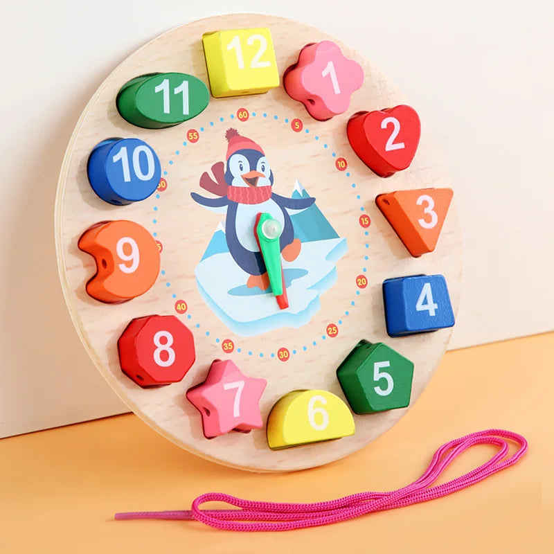 Educatief Speelgoed Houten Klok Klokkijken Kleuren Herkennen Voor Kinderen 2-3 Jaar 1