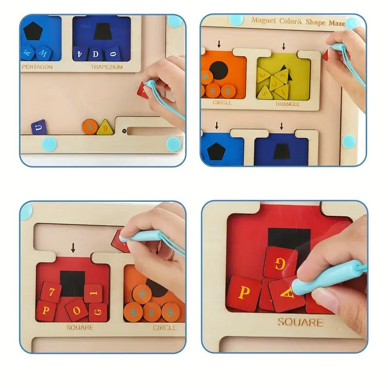 Educatief Speelgoed Magnetisch Labyrint Puzzelspel Hout Voor Kinderen 3 Jaar en Ouder 2