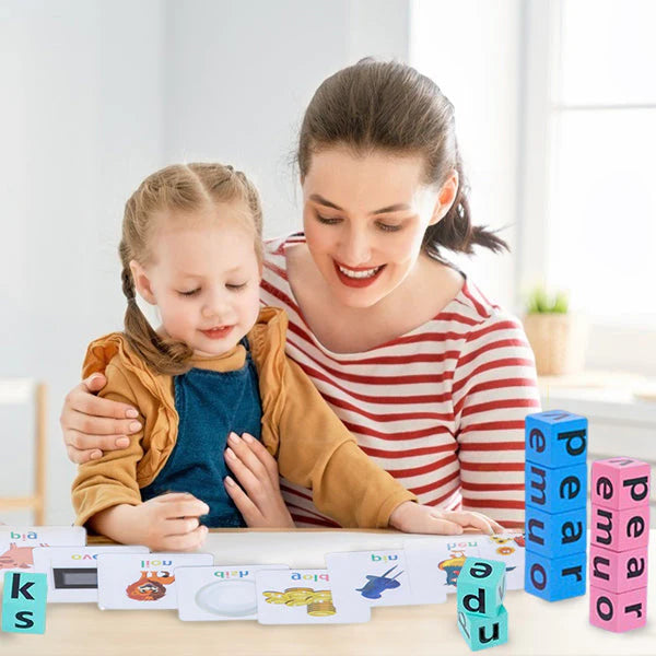 Educatief Spel voor Kinderen Engelse Woorden Houten Blokken Montessori 3+ 5