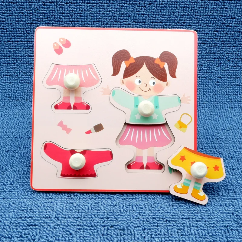 Educatieve Houten Puzzel Kinderen Fruitkennis Hout 14,5 x 14,5 cm 0