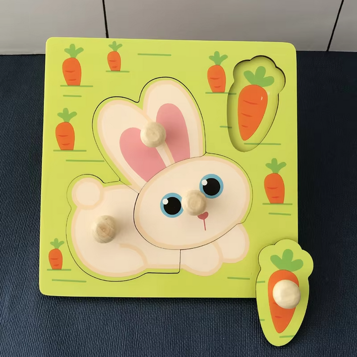 Educatieve Houten Puzzel Kinderen Fruitkennis Hout 14,5 x 14,5 cm 12