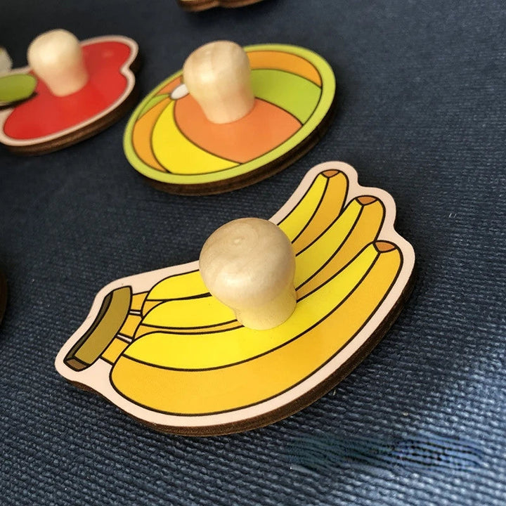 Educatieve Houten Puzzel Kinderen Fruitkennis Hout 14,5 x 14,5 cm 5