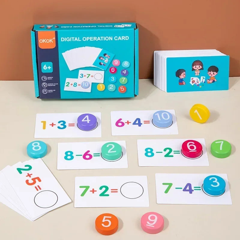 Educatieve Rekenspellen Voor Kinderen Interactieve Houten Rekenkaarten Karton 0