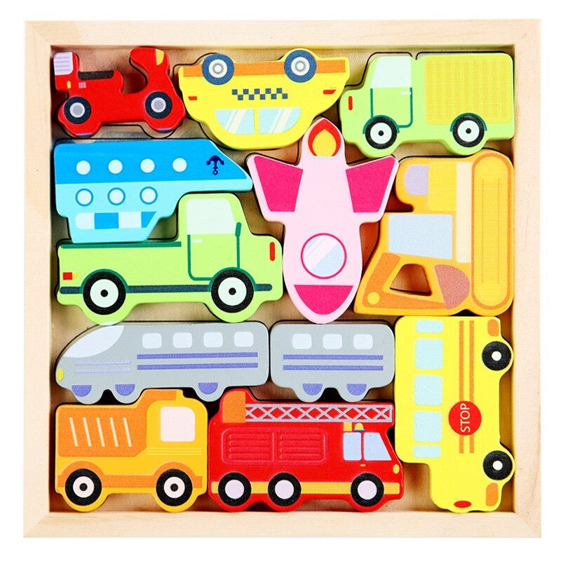 Educatieve Vormen Puzzel Hout Voor Kinderen Veilig Ontwikkeling Motoriek 8