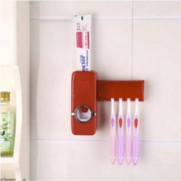 Elegant Toothbrush Holder with Automatic Toothpaste Dispensing – Space-Saving Bathroom Organizer for Tidy Oral Care 4