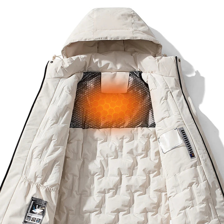 Elegant Women’s Quilted Winter Coat – Waterproof and Windproof Jacket with Detachable Hood for Cold Weather 2