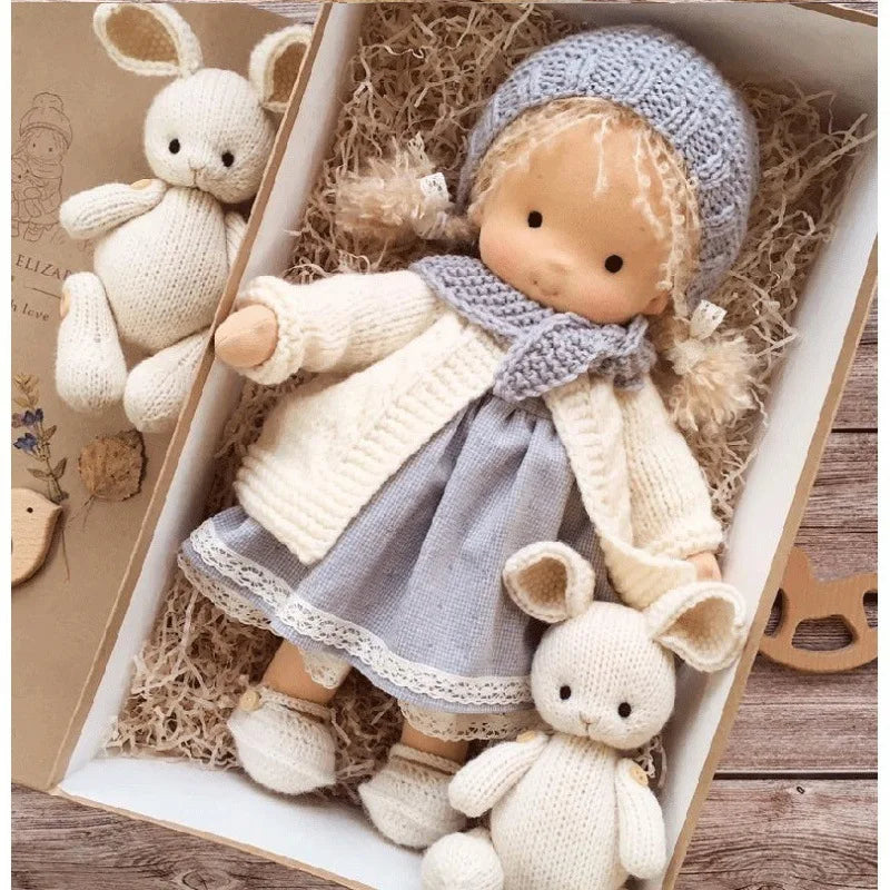 Elise | Handmade Waldorf Plush Doll – Soft Cotton Toy with Fabric Box | Sweet & Snuggly | For Children’s Birthday & Daily Fun 16