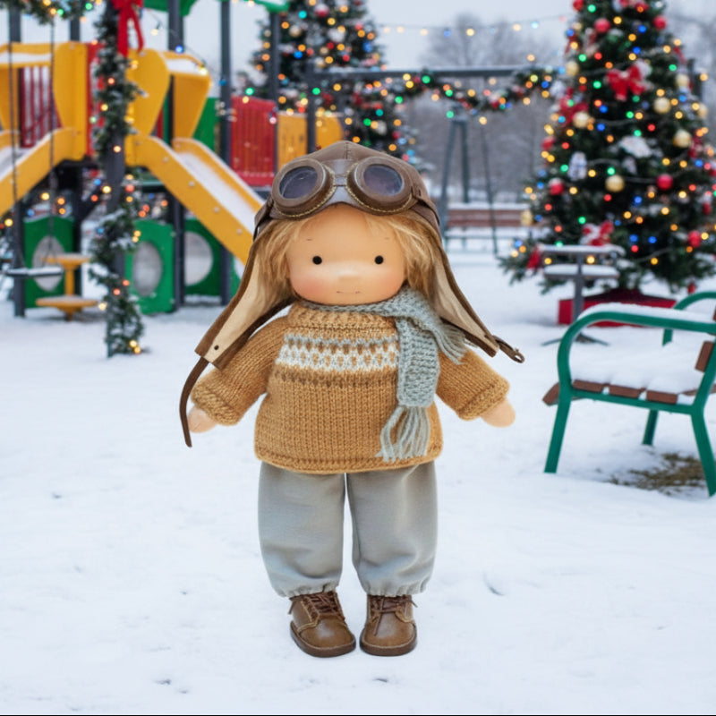 EloraCotton | Soft Charming Handmade Waldorf Doll for Imaginative Play 1