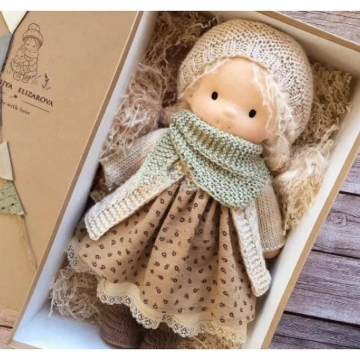 Emma | Handmade Cotton Plush Doll – Waldorf Soft Toy with Fabric Box | Adorable & Cuddly | For Kids’ Birthday & Everyday Fun 23