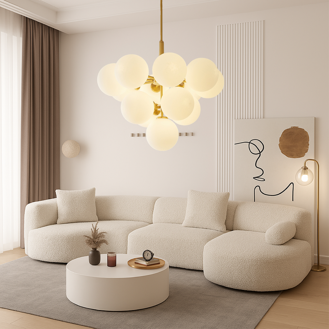 Entra | Nordic Ball Chandelier with Luminous Modern Design 2
