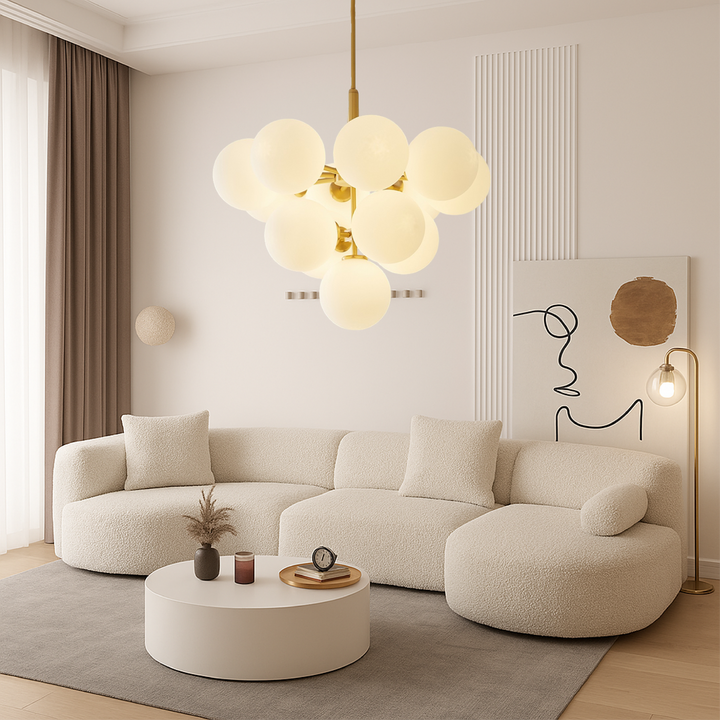 Entra | Nordic Ball Chandelier with Luminous Modern Design 2
