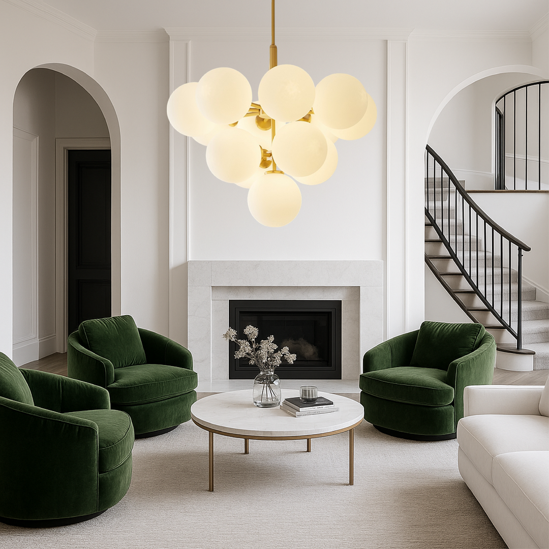 Entra | Nordic Ball Chandelier with Luminous Modern Design 3