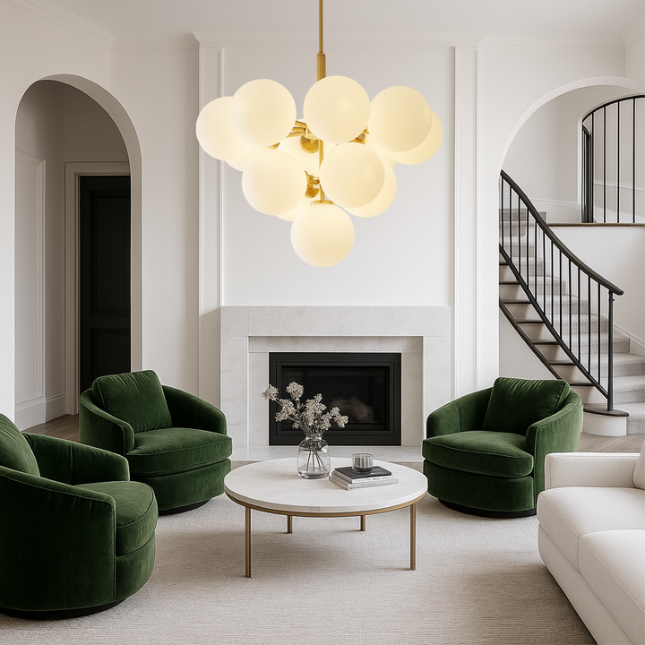 Entra | Nordic Ball Chandelier with Luminous Modern Design 3