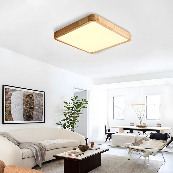 Erlivon | Modern Minimalist LED Wood Flush Mount Ceiling Light Fixture 13